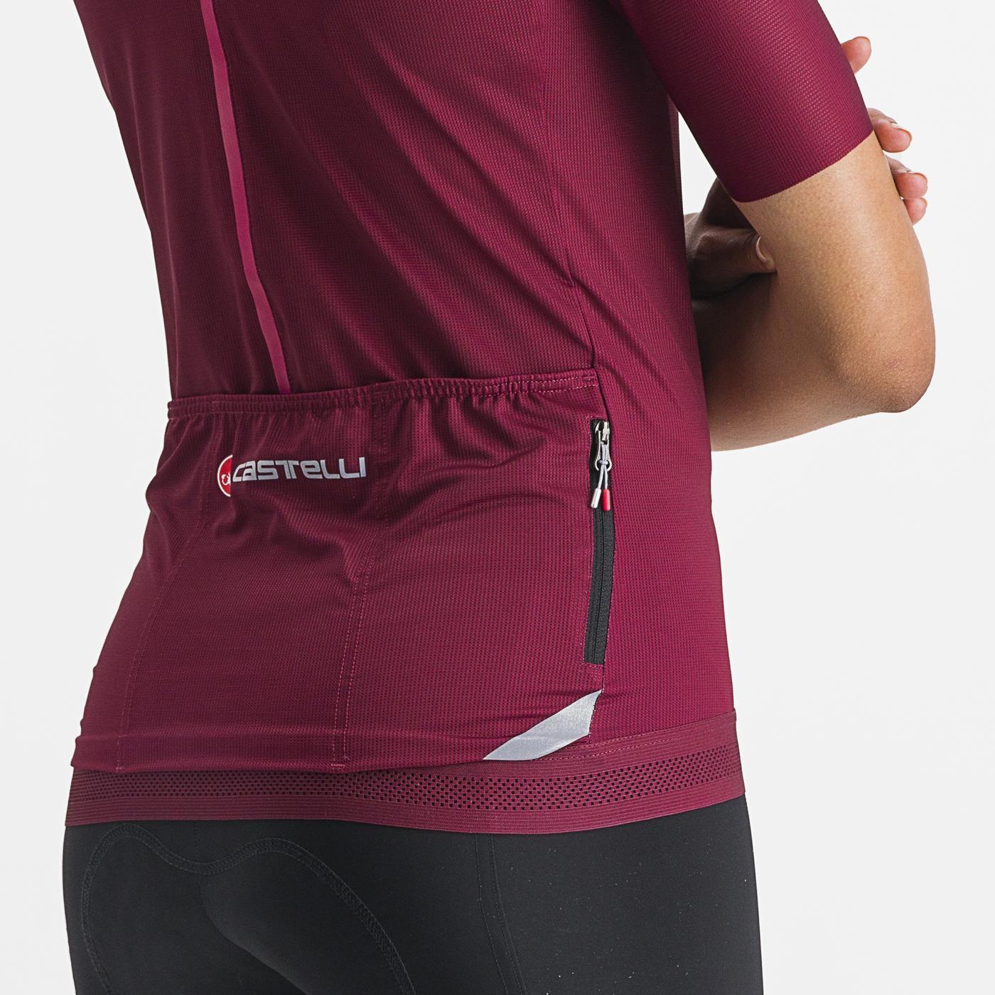 Damska koszulka z krótkim rękawem CASTELLI ENDURANCE Bordeaux