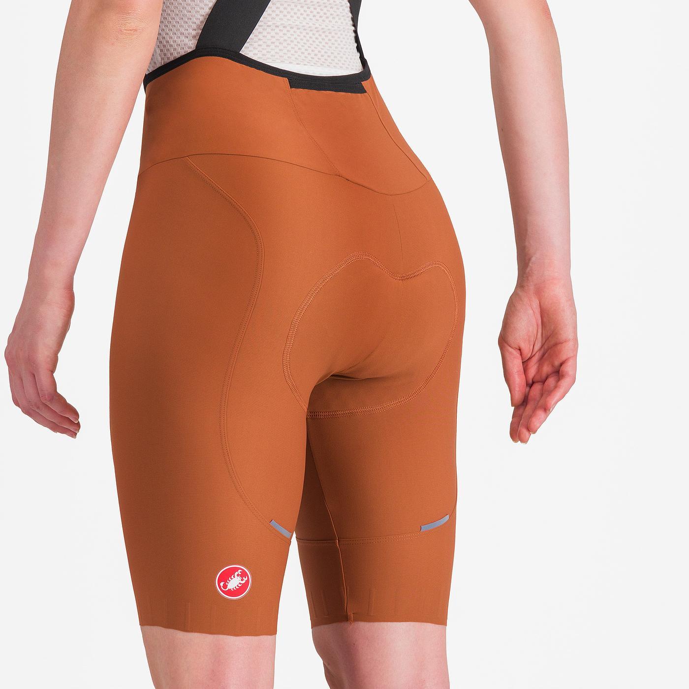 CASTELLI ESPRESSO W DT Dámské hnědé kalhoty s laclem