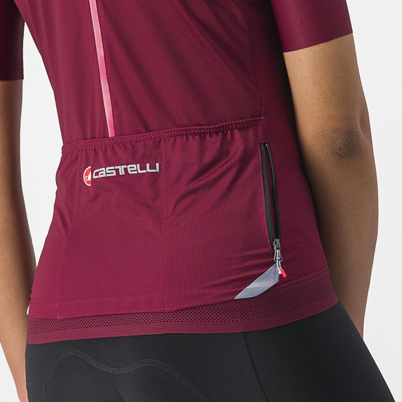 Damska koszulka z krótkim rękawem CASTELLI ENDURANCE Bordeaux