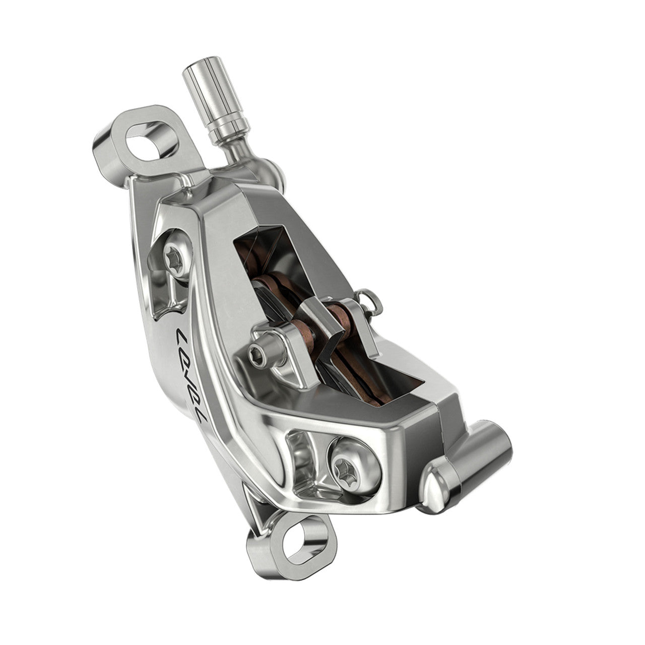 SRAM LEVEL ULTIMATE STEALTH 4-stempel bagbremse, sølv