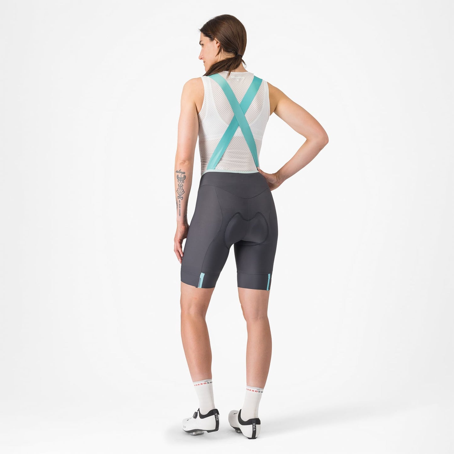 CASTELLI PRIMA 2 DT Dámské tmavě šedé kalhoty Bib Tight