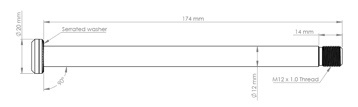 Oś tylnego koła BURGTEC 174 mm do ramy Yeti Bronze