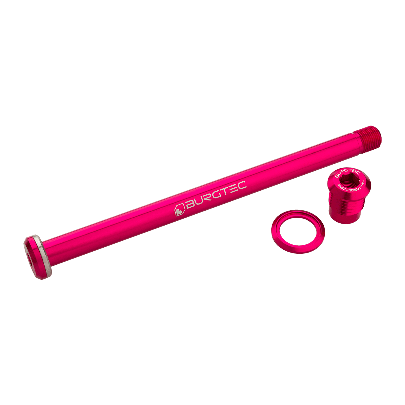 Oś tylnego koła BURGTEC 174 mm do ramy Yeti różowa