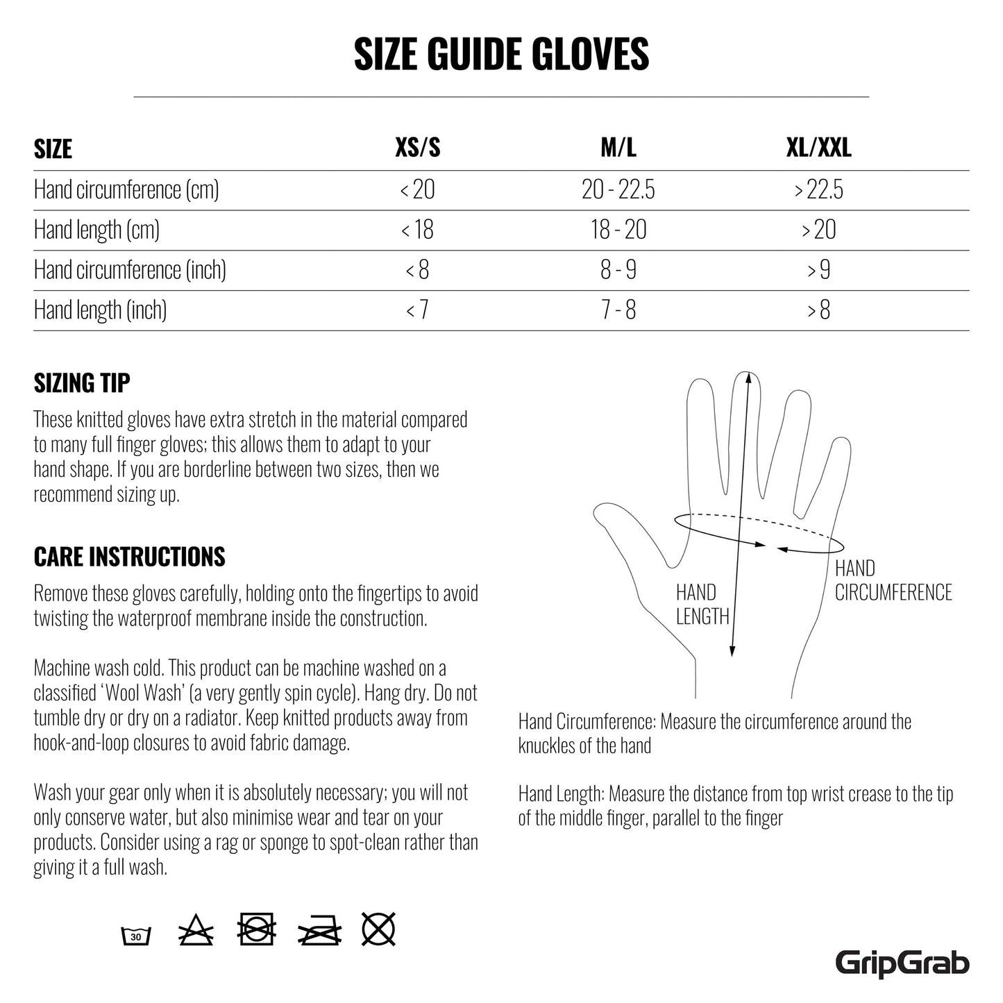 Korte handsker GRIPGRAB EXPLR RC MAX Sort