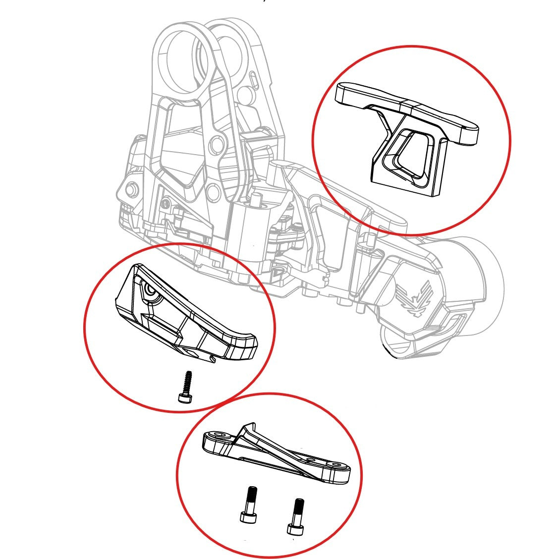 Sada chráničů přehazovačky SRAM GX T-Type Eagle AXS