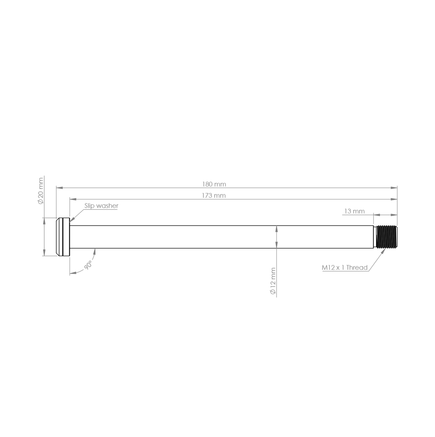 Oś tylnego koła BURGTEC 173 mm do ramy Rocky Mountain czarna