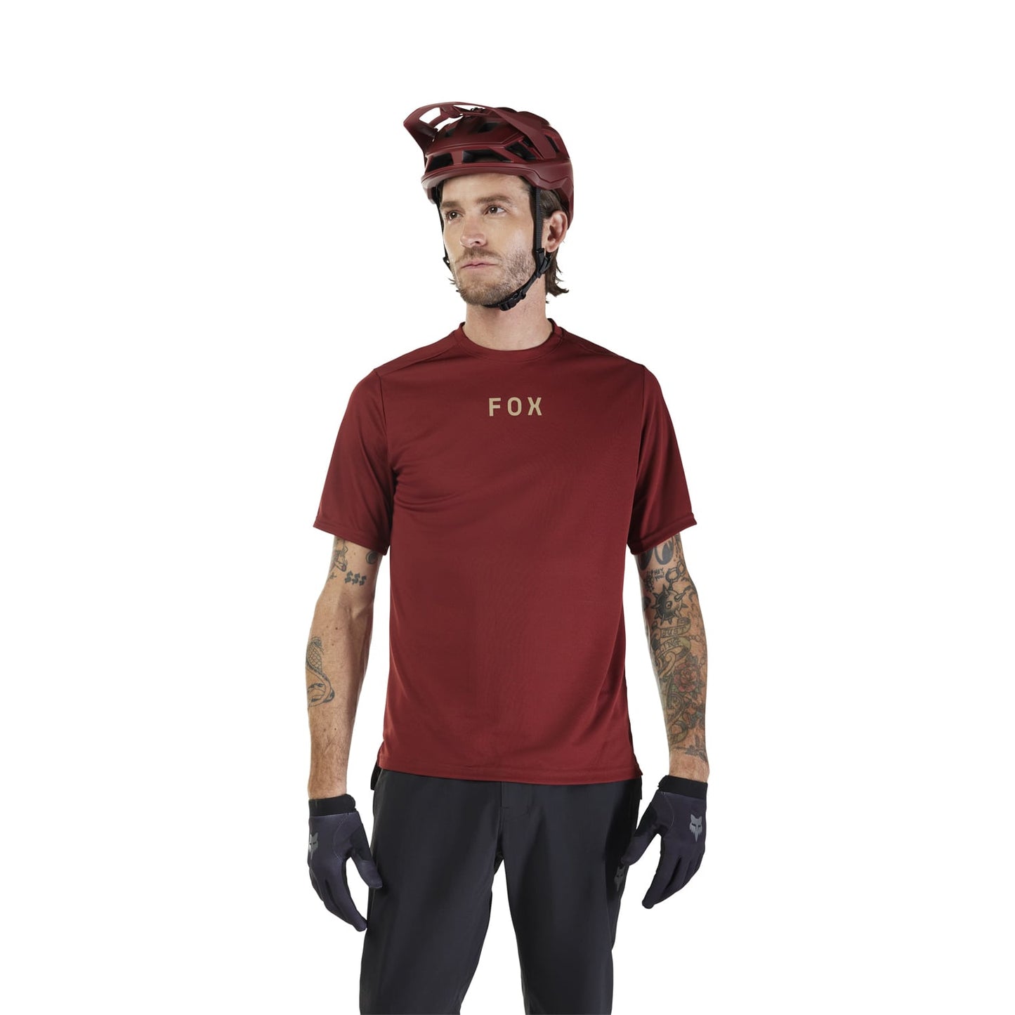 Koszulka z krótkim rękawem FOX RANGER WORDMARK Bordeaux 2025