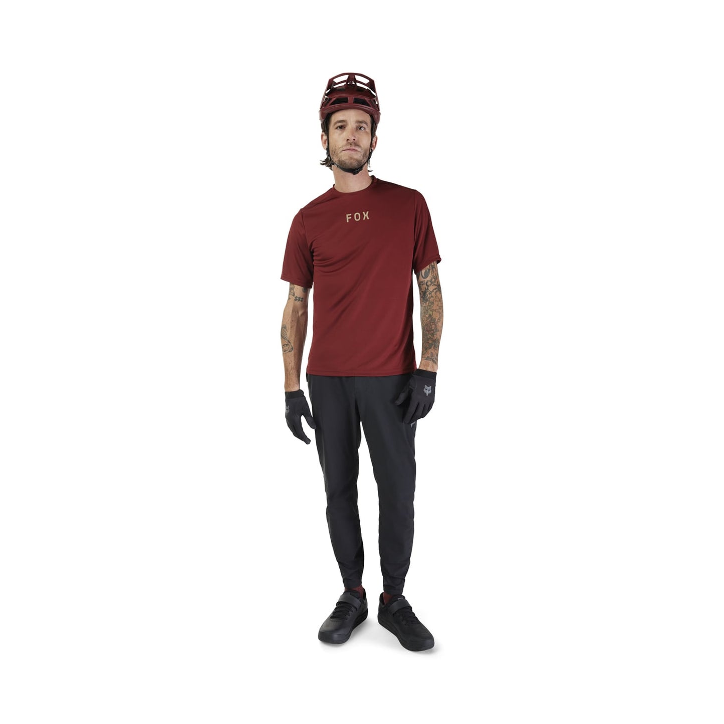 Koszulka z krótkim rękawem FOX RANGER WORDMARK Bordeaux 2025