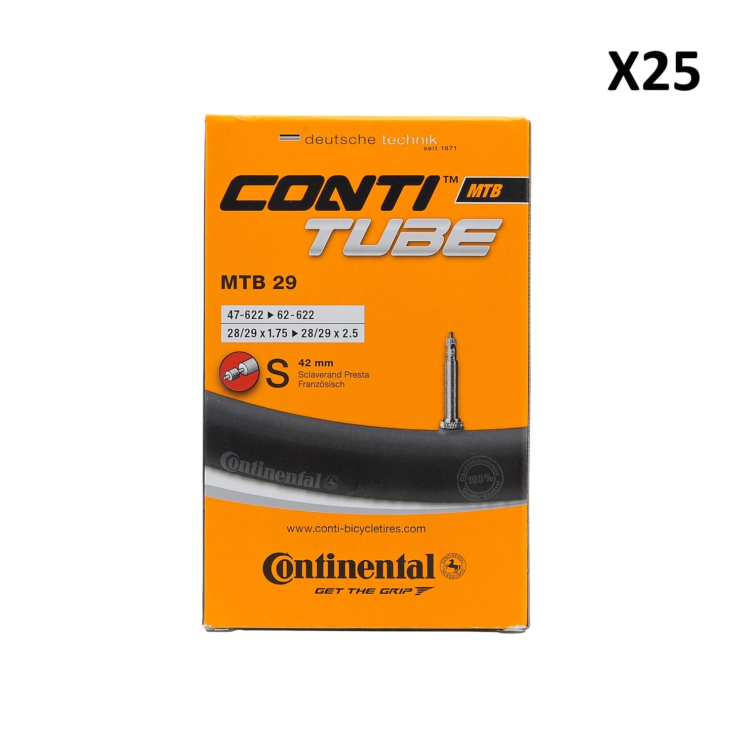 Dętka CONTINENTAL 29x1,75-2,5 Presta 42 mm (opakowanie 25 szt.)