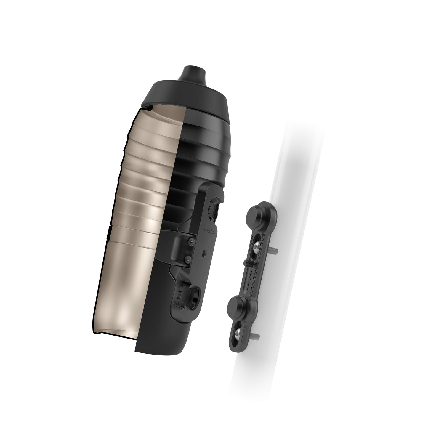 Flask- och flaskhållarsats FIDLOCK TWIST X KEEGO Magnetic System 600 ml Svart