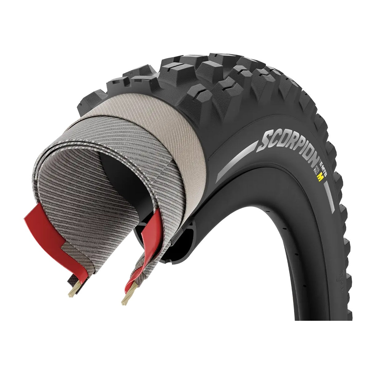 PIRELLI SCORPION E-MTB M 27.5x2.6 Tubeless Ready Soft Black/Red däck 4356000