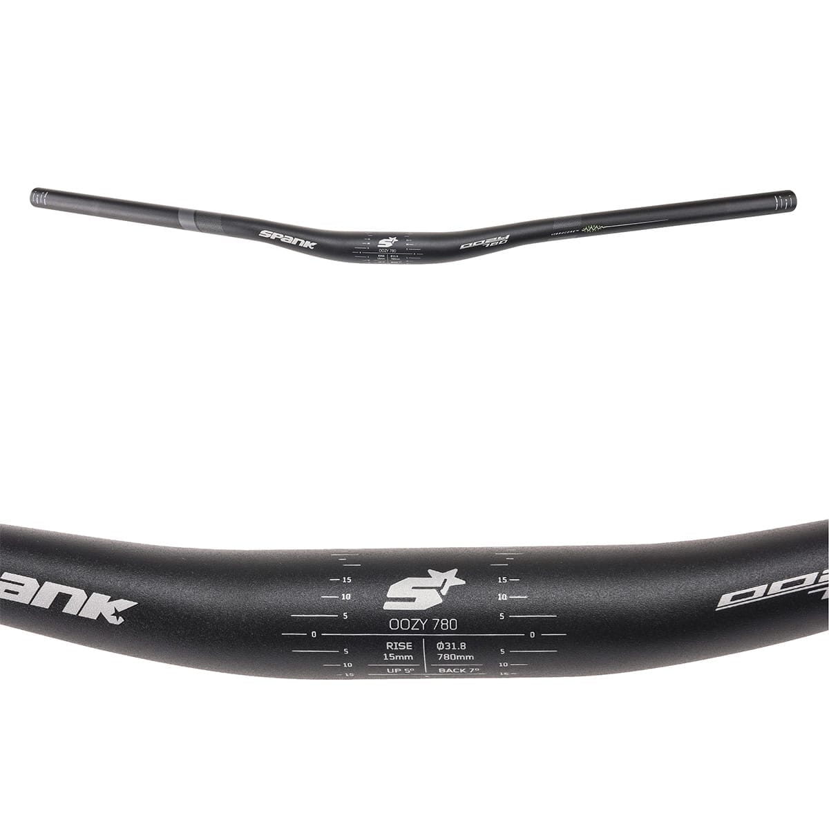 SPANK OOZY TRAIL 780 VIBROCORE Rise 15mm 780mm Sort bøjle