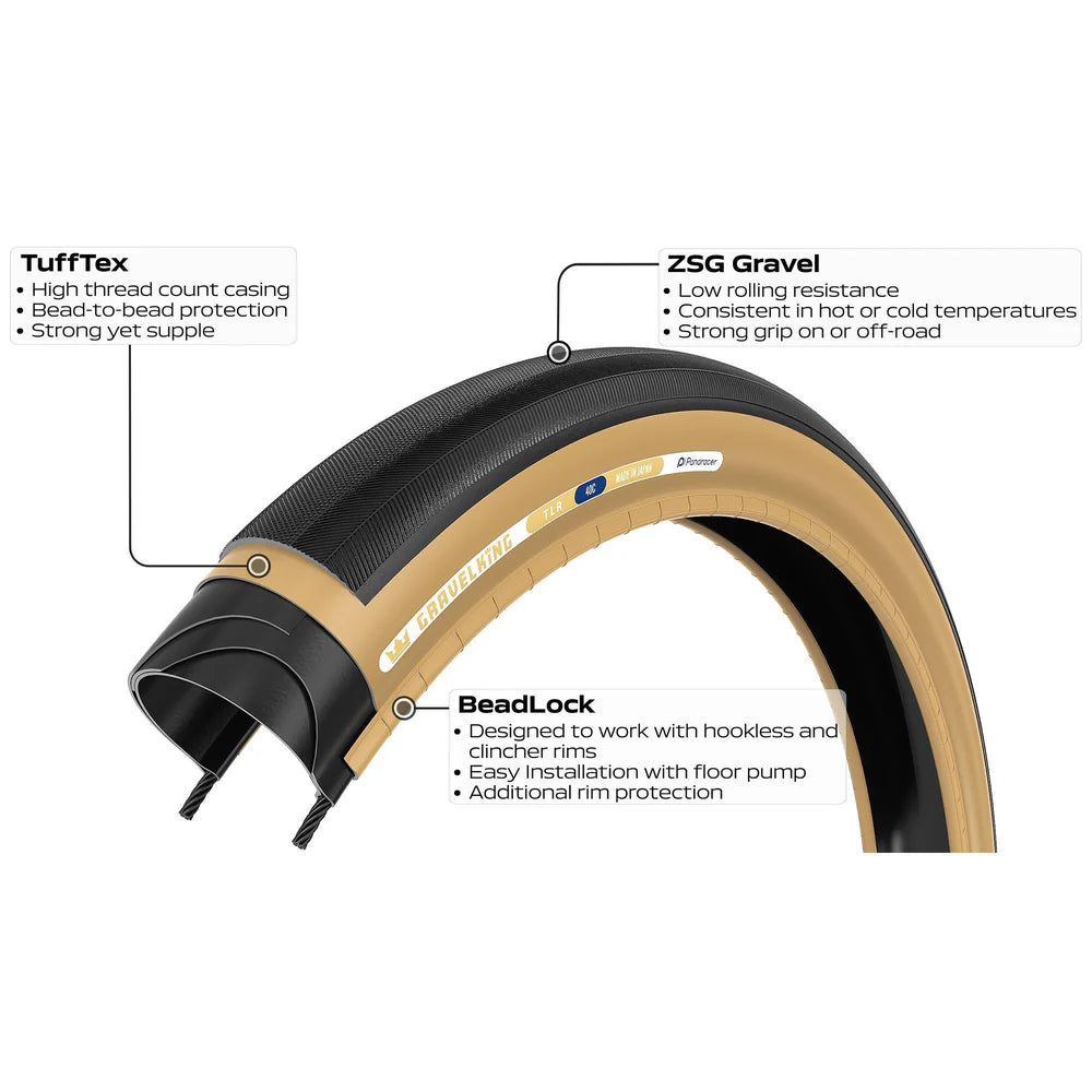 Opona PANARACER GRAVELKING SLICK TLR 700x35c Tubeless Ready Beige