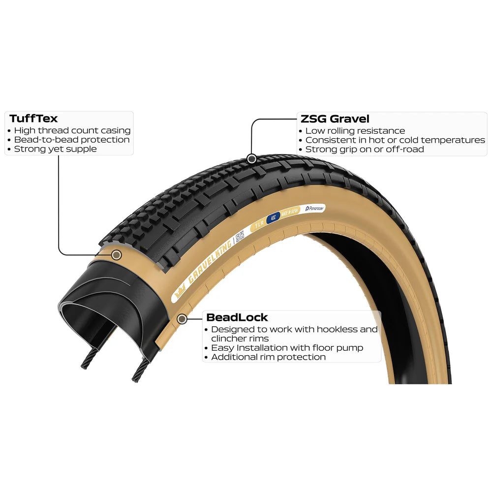 Pneumatika PANARACER GRAVELKING SK TLR 650x43b Tubeless Ready Beige