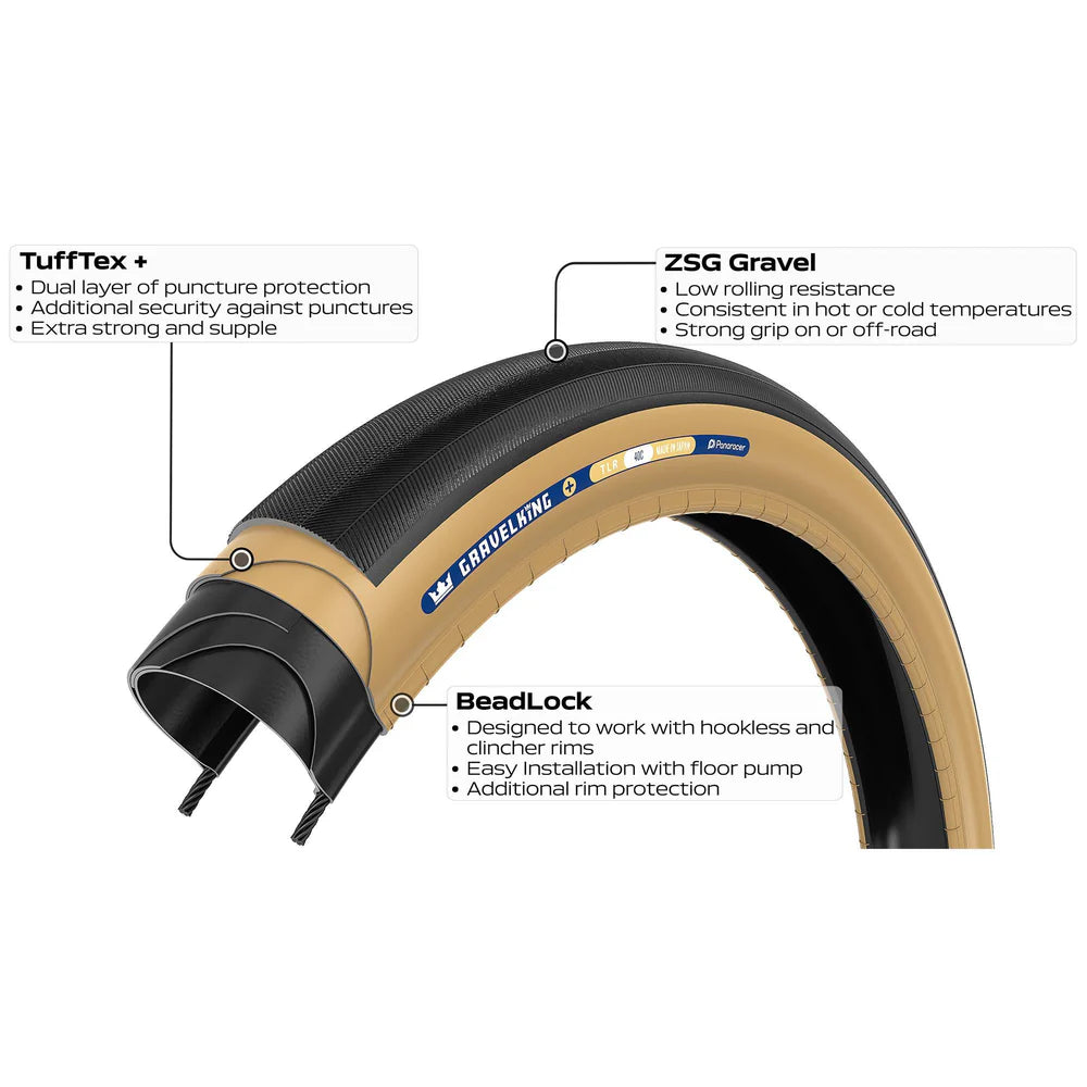 Pneumatika PANARACER GRAVELKING SLICK+ TLR 700x30c Tubeless Ready Beige