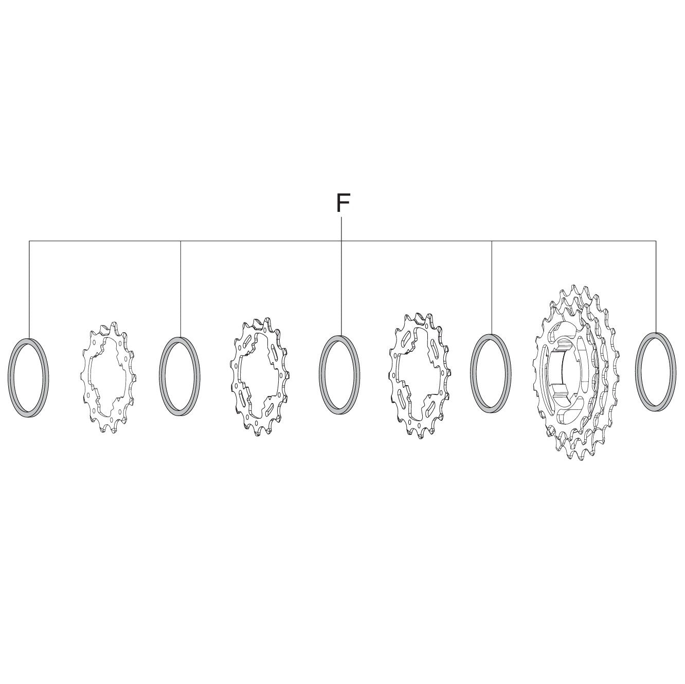 Podkładka dystansowa kasety CAMPAGNOLO 12V 2mm (x5)