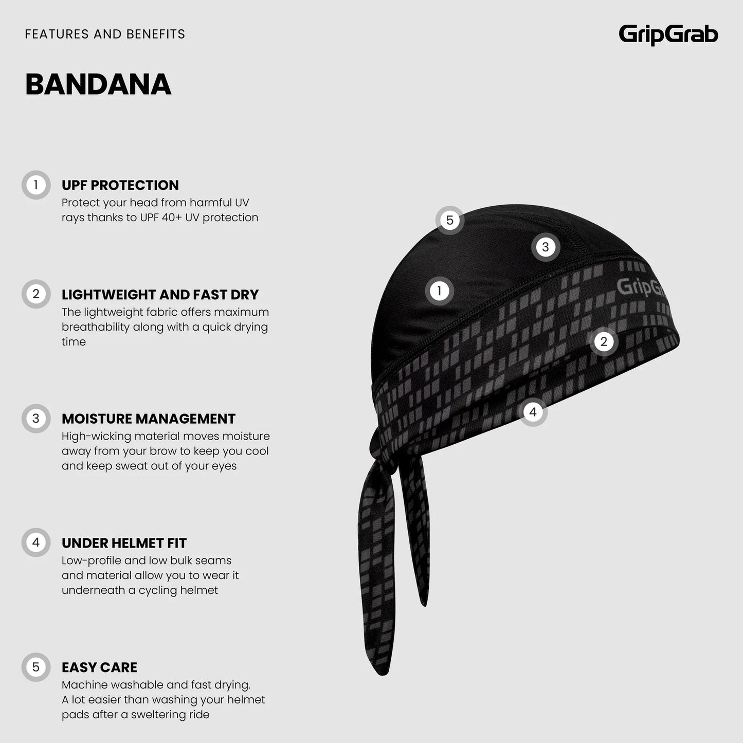 Černá bandana GRIPGRAB
