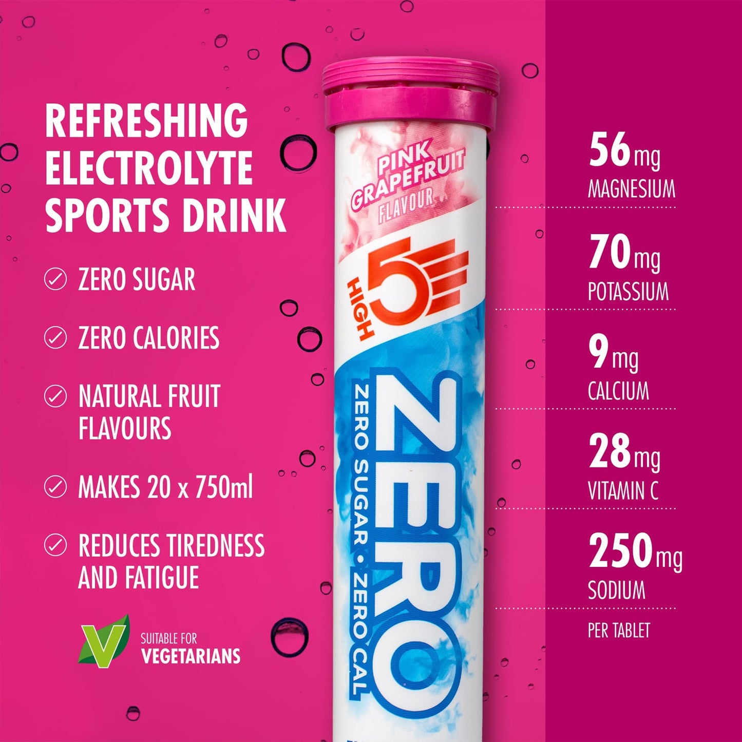 Elektrolytové hydratační tablety HIGH5 ZERO (x20) Grapefruit