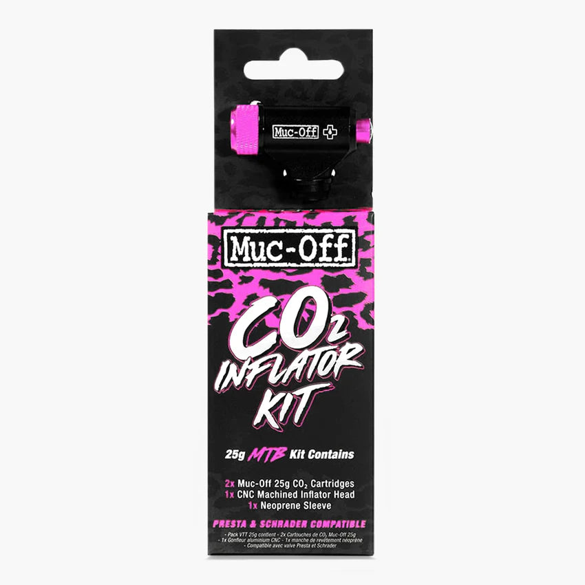 MUC-OFF MTB CO2-tändstift + 25g gängade CO2-patroner (x2)