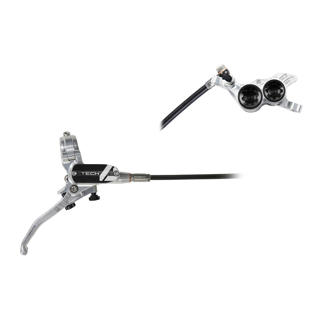 Pár brzdových hadic HOPE TECH 4 V4 Aviation Silver/Black