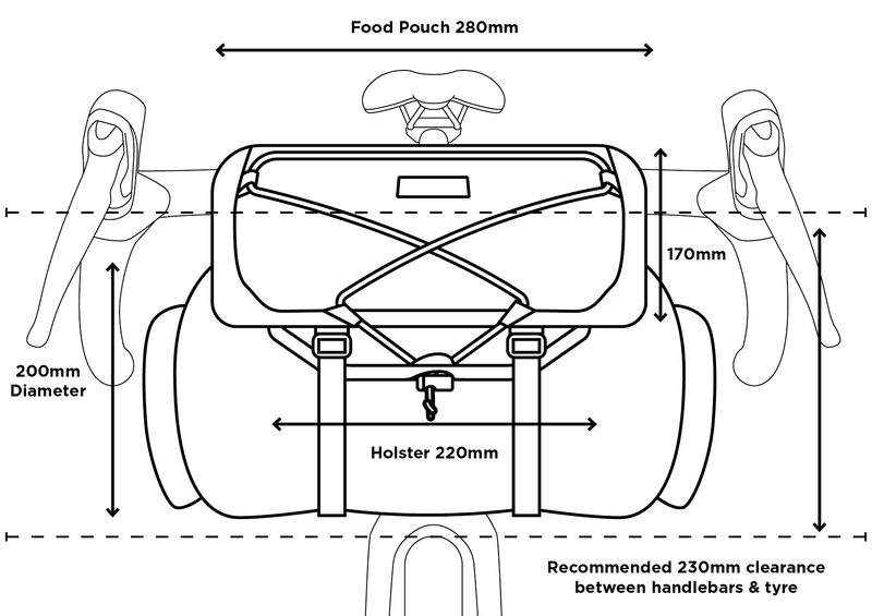 Styrtaske RESTRAP BAR BAG HOLSTER+ DRY BAG + FOOD POUCH 17L Sort