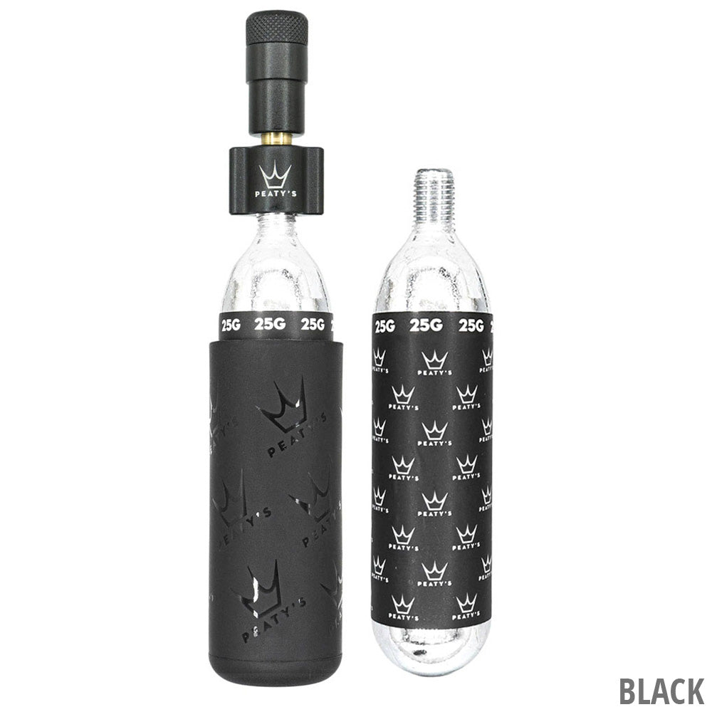 PEATY'S HOLESHOT MTB CO2 Percutor + 2 x 25g gängade CO2-patroner Svart