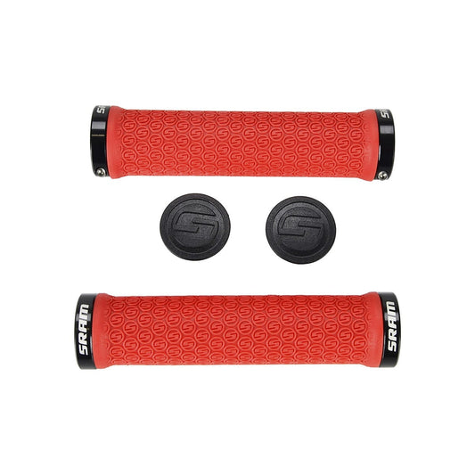 Czerwone chwyty SRAM Lock-On 130 mm