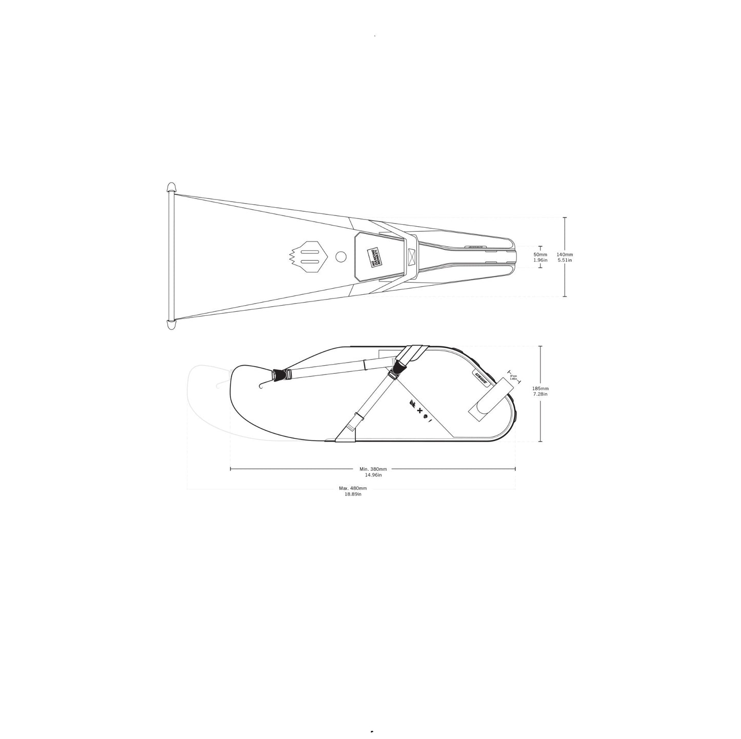 Sacoche de Selle USWE ROLLTOP SADDLE BAG 9 L Noir