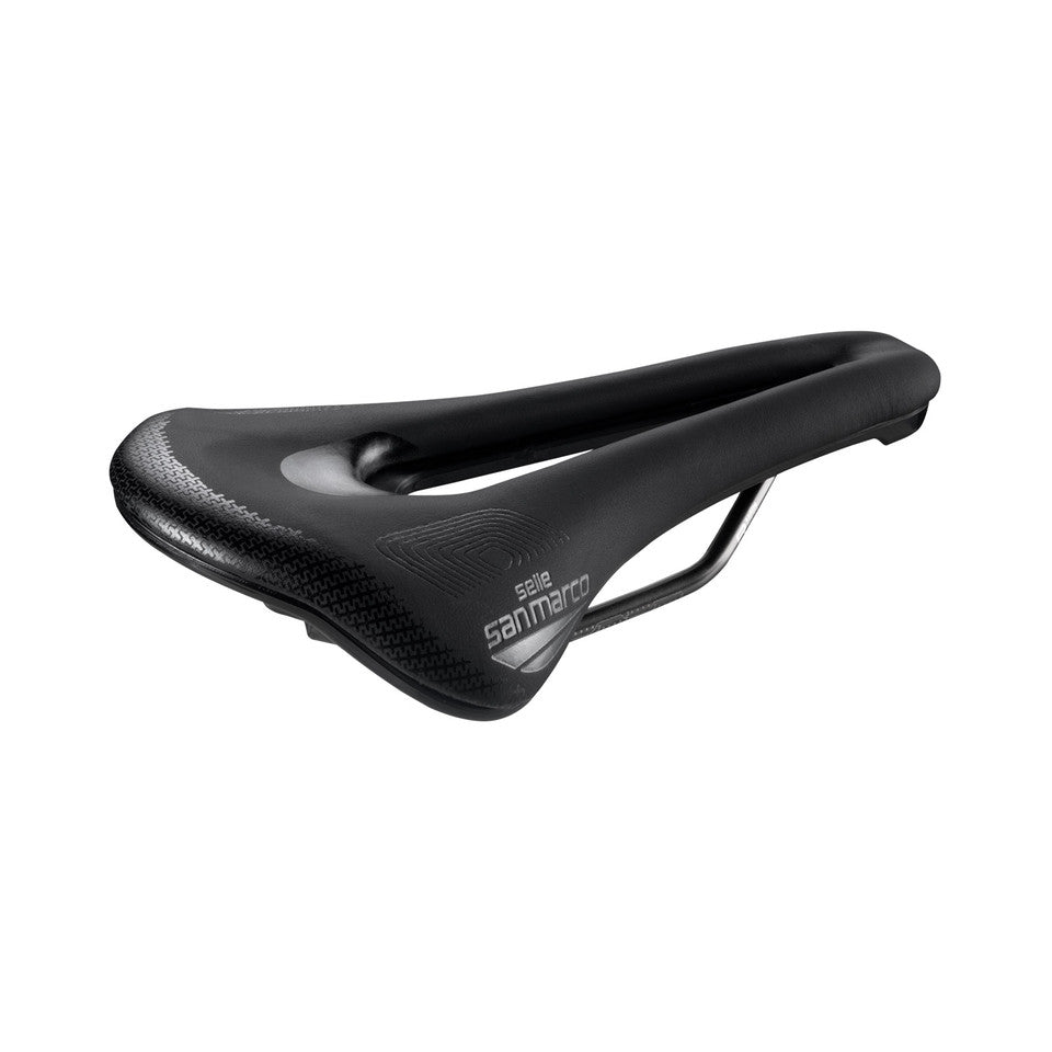 Sadel SAN MARCO SHORTFIT 2.0 SUPERCOMFORT OPEN-FIT RACING S3 Bredde 140 mm Stålskinner Xsilite