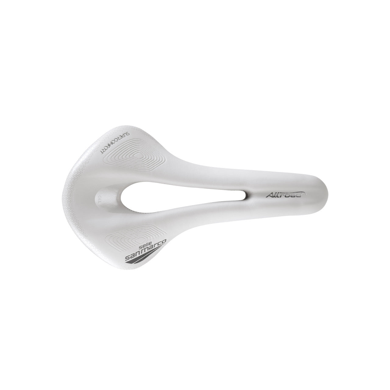 Siodełko SAN MARCO ALLROAD SUPERCONFORT OPEN-FIT RACING L3 Szerokość 146 mm Stalowe szyny Xsilite Szary/Biały
