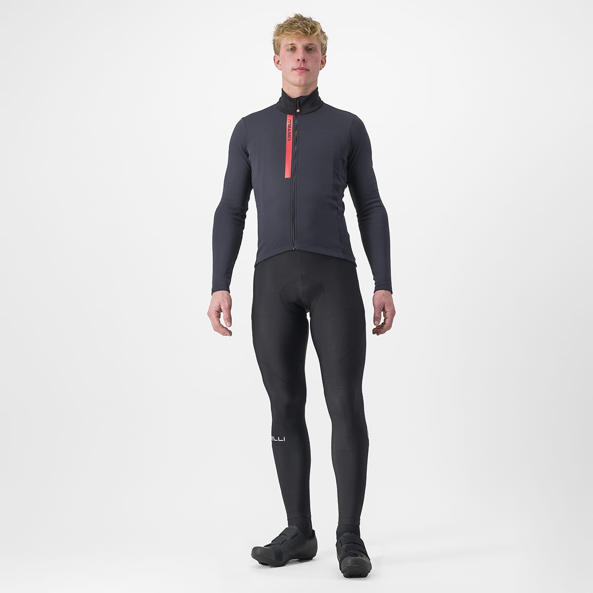 CASTELLI ENTRATA THERMAL Långärmad Jersey Svart/Röd