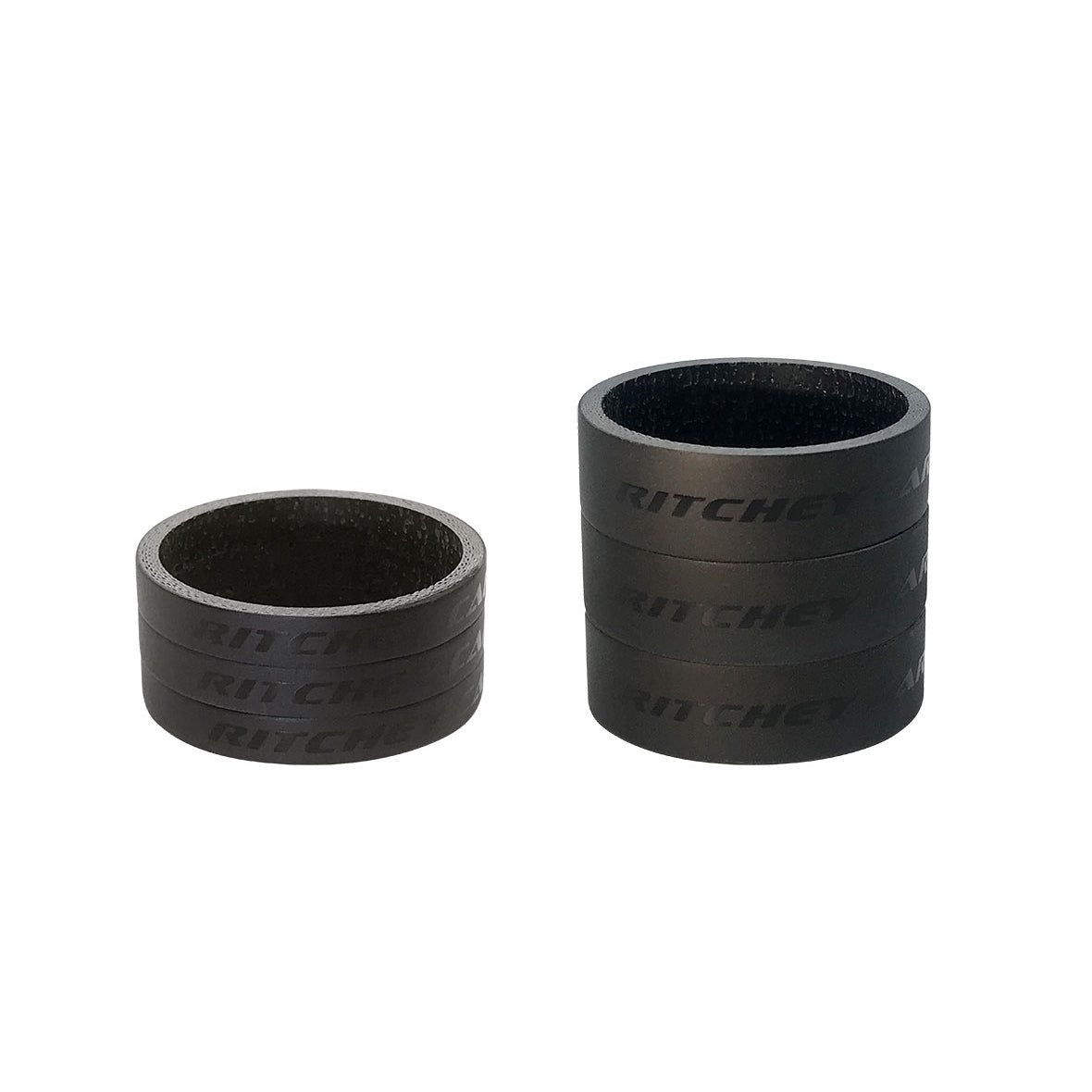 Lot d'Entretoises de Direction RITCHEY WCS CARBON 1"1/8 Carbone UD Mat 3x5mm + 3x10mm