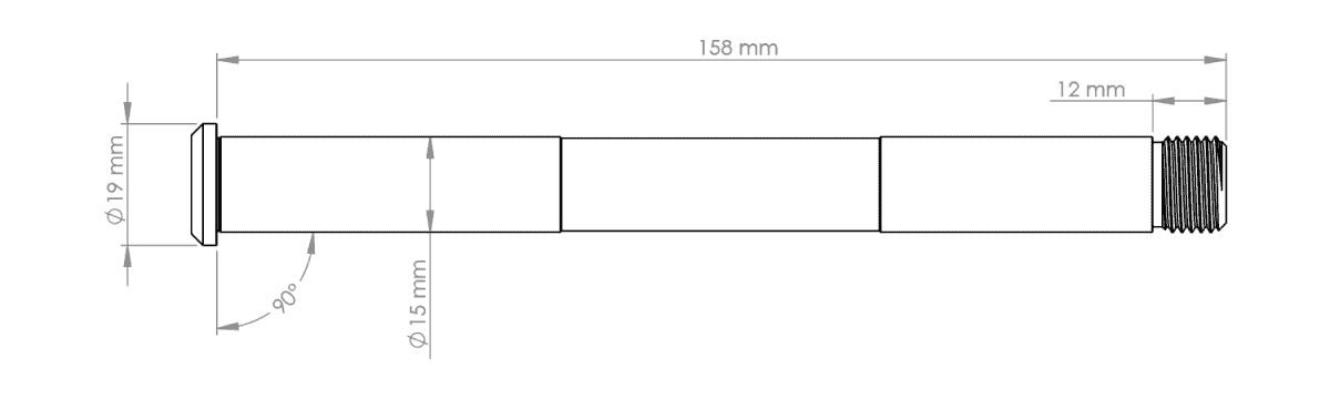 BURGTEC Framhjulsaxel för Rockshox-gaffel 15x110 mm Boost Silver