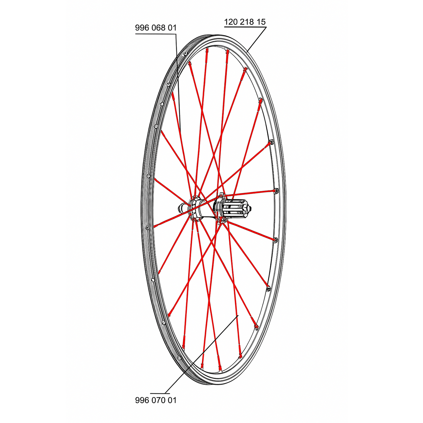 SADA 10 ZADNÍCH PAPRSKŮ MAVIC CROSSRIDE UB 08 BLACK 276MM