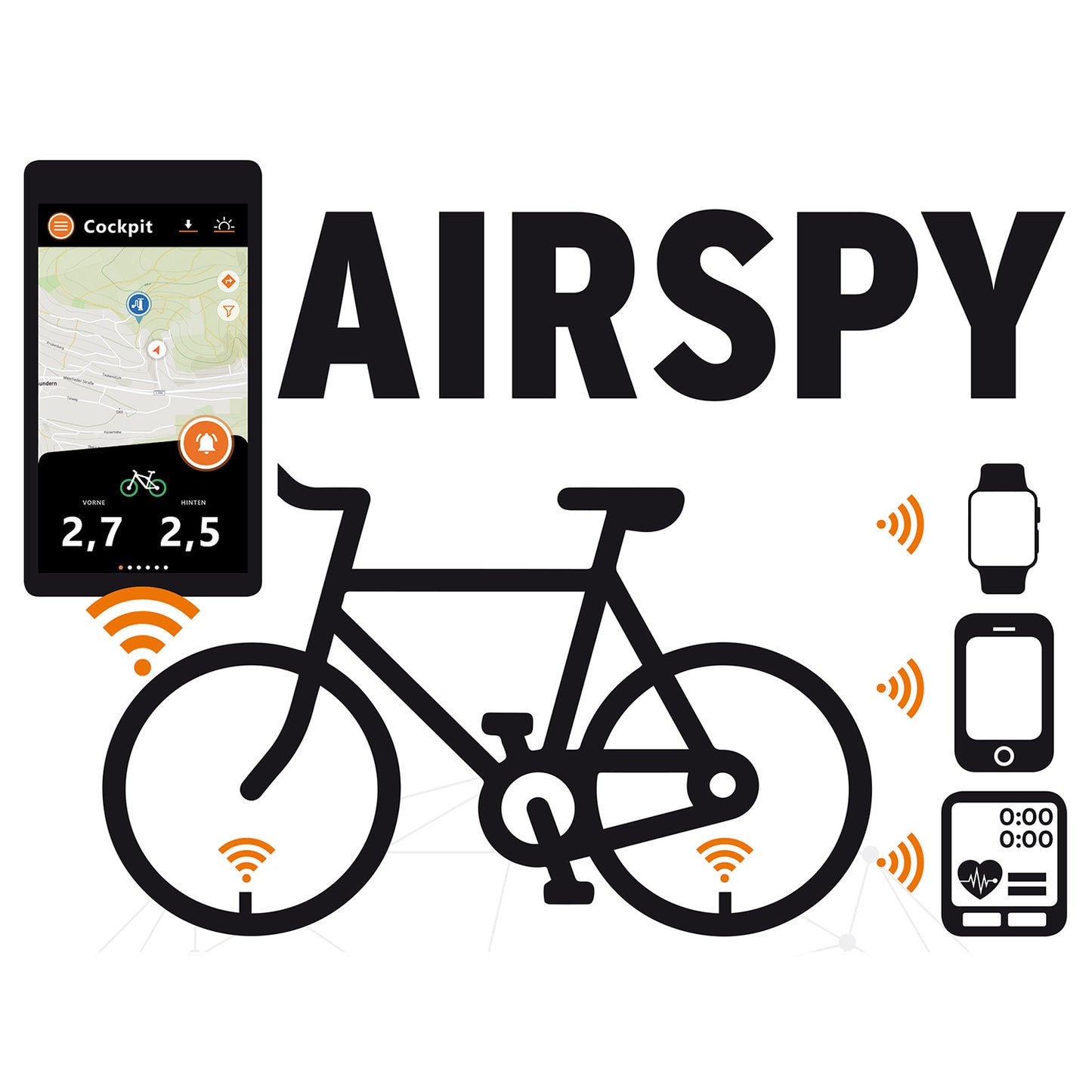 Cyfrowy regulator ciśnienia SKS Germany AIRSPY Presta (x2)