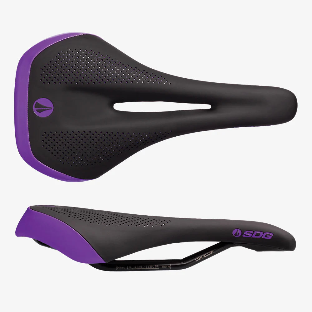 Dámské sedlo SDG ALLURE V2 Lux-Alloy Rails Black/Purple