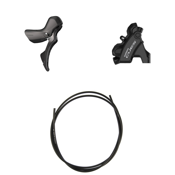 SHIMANO CUES U6030 10/11V Flatmount Discless Straight Levers og Rear Calipers