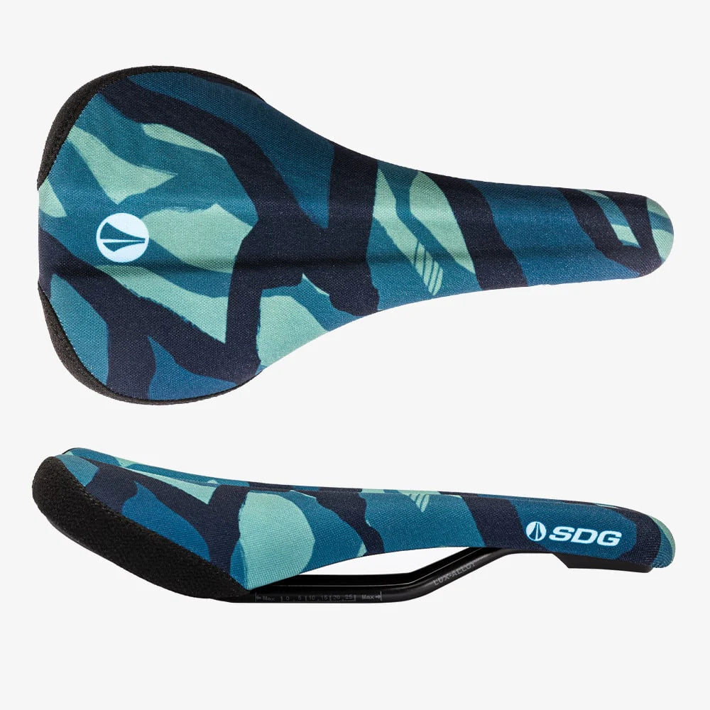 Sedlo SDG Bell V3 TERRA FIRMA Rails Lux Alloy Camo Blue