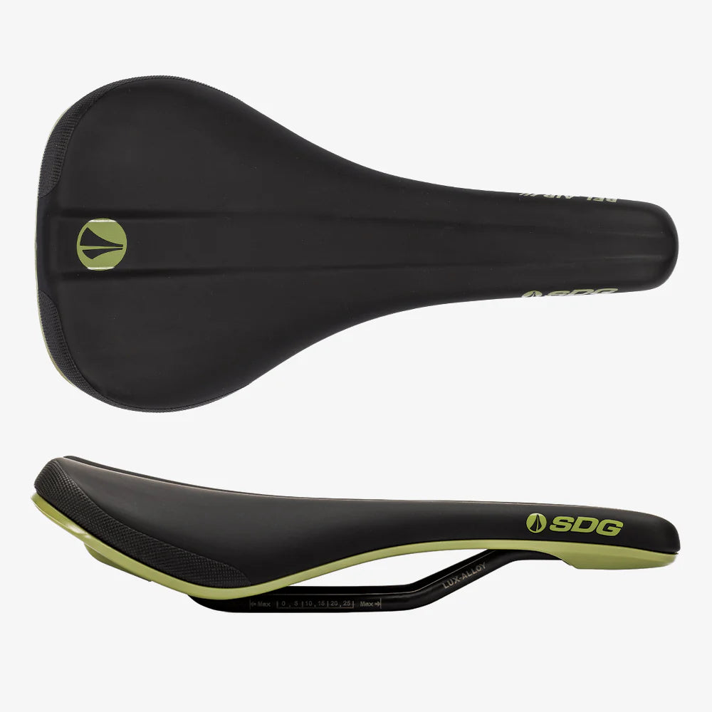 SDG BEL-AIR V3 Rails Lux Alloy Saddle Svart/Grön