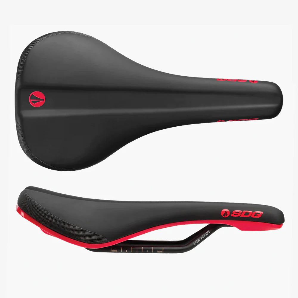 SDG Bell V3 Rails Lux alu-sadel sort/rød