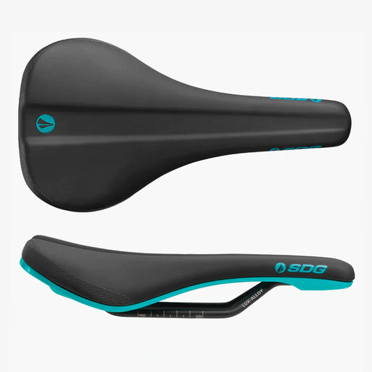 SDG BEL-AIR V3 Rails Lux Alloy Saddle Svart/Turkos