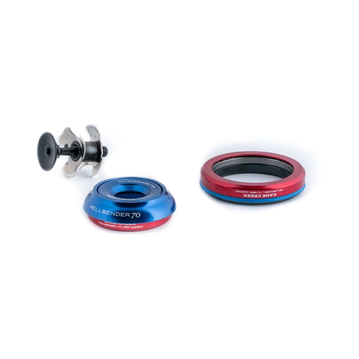Jeu de Direction Intégré Conique CANE CREEK Hellbender 70 Lite 1"1/8-1.5" IS41/IS52 Bleu