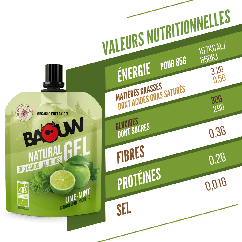 Gel Énergétique BAOUW BIO Citron Vert/Menthe (85g)