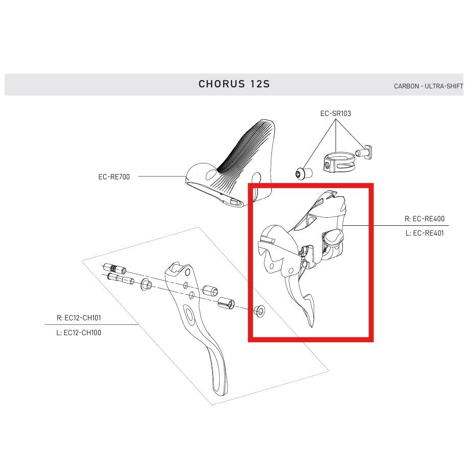 INDEXERINGSBLOCK FÖR VÄNSTER HAND CAMPAGNOLO RECORD/CHORUS ULTRA-SHIFT 12V 2019