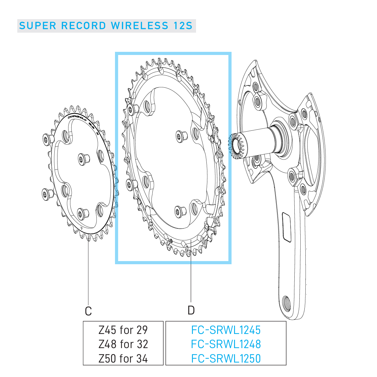 Taca zewnętrzna 12V CAMPAGNOLO SUPER RECORD WRL
