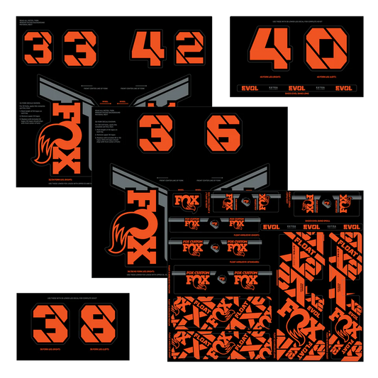 FOX Factory Oranžová sada nálepek na vidlice a tlumiče