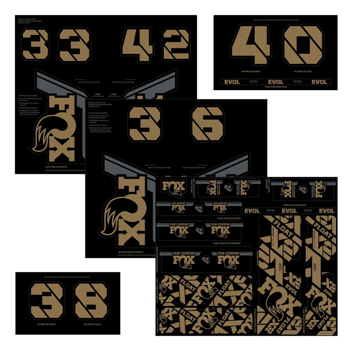 Zestaw naklejek na widelec i amortyzator FOX Kashima