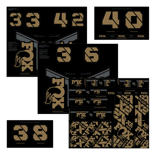 Sada nálepek na vidlici a tlumič FOX Kashima
