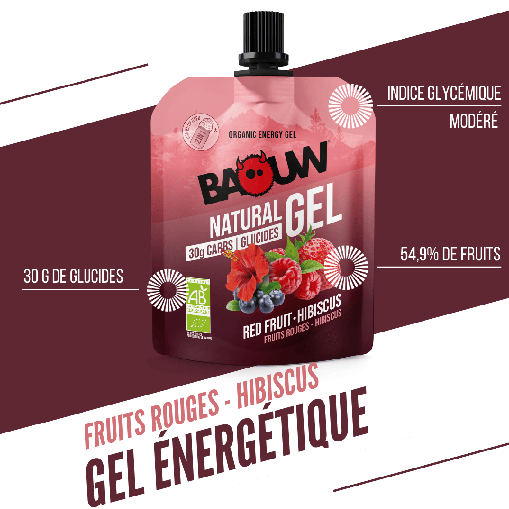 BAOUW Organiczny żel energetyczny czerwone owoce - hibiskus (85g)