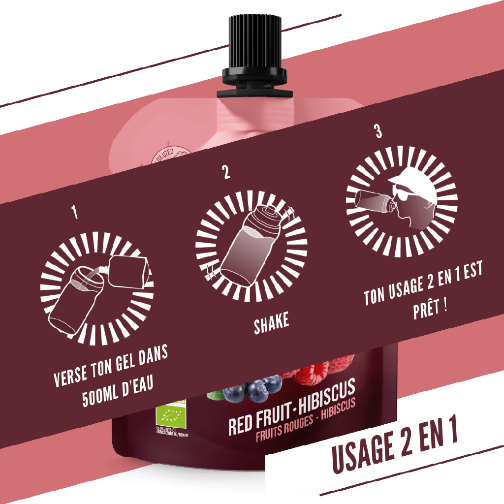 BAOUW Organiczny żel energetyczny czerwone owoce - hibiskus (85g)